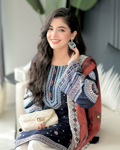 Rangrez – Heavy Embroidered 3-Piece Suit (UNStitched) FT-09