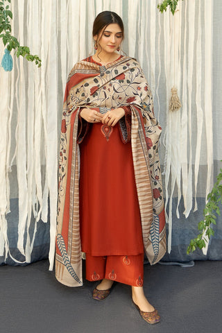 URGE -  – Luxury Embroidered 3-Piece in DHANAK UNSTICED