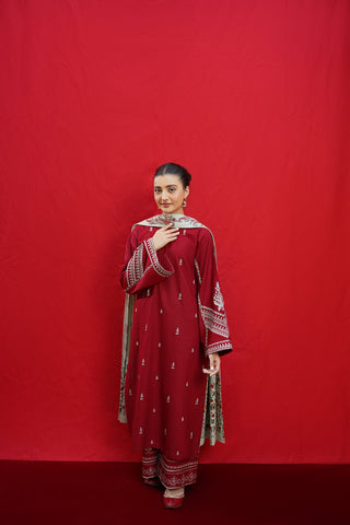 ELKA – Luxury Embroidered 3-Piece in DHANAK